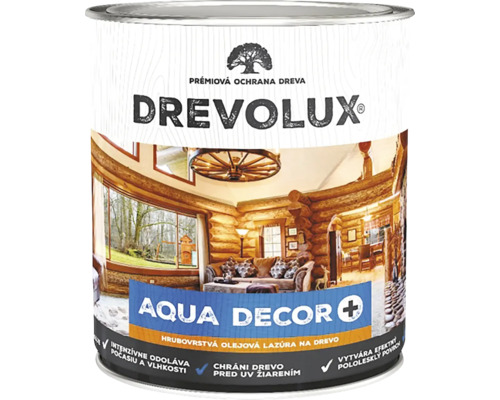 Hrubovrstvá olejová lazúra na drevo Drevolux Aqua Decor Plus 0000 bezfararebná 0,7 l