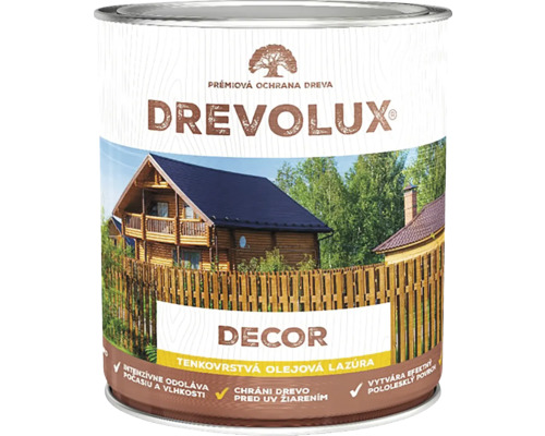 Tenkovrstvá olejová lazúra na drevo Drevolux Decor 0283 palisander 2,5 l