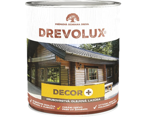 Hrubovrstvá olejová lazúra na drevo Drevolux Decor Plus bezfararebná 0,7 l