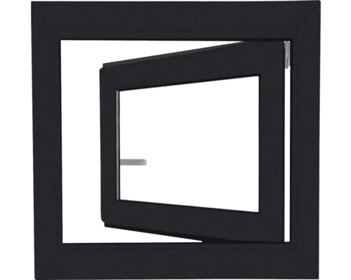 Plastové okno OS1 z vonkajšej strany antracitová sivá RAL 7016 vo vnútri biela 90x90 Ľ