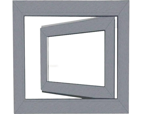 Plastové okno OS1 z vonkajšej strany strieborná RAL 9006 vo vnútri biela 60x60 Ľ
