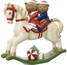 Dekoratívny hojdací kôň s medvedíkmi a darčekmi