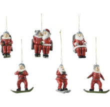 Rôzne ozdoby na vianočný stromček so zimnými alebo vianočnými motívmi