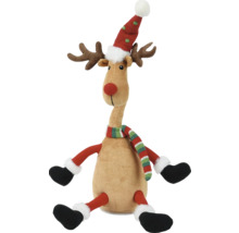 Dekoratívny plyšový sob s čiapkou a šálom