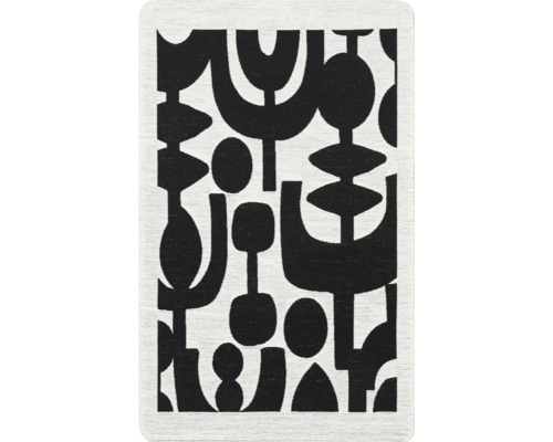 Kusový koberec Bakero Arya Neo z recyklovanej bavlny 07 white/black 75 × 120 cm Koberec s abstraktným vzorom