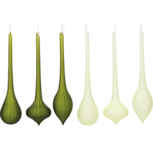 Šesť sklenených špičiek na vianočný stromček