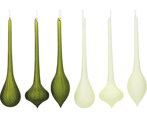 Vianočná ozdoba sklenená Šesť sklenených špičiek na vianočný stromček