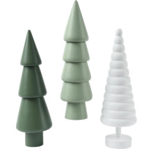 Tri dekoratívne drevené vianočné stromčeky