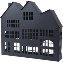 Dekoratívna lampáš v tvare domu s niekoľkými oknami