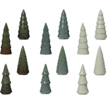 Rôzne dekoratívne vianočné stromčeky z keramiky
