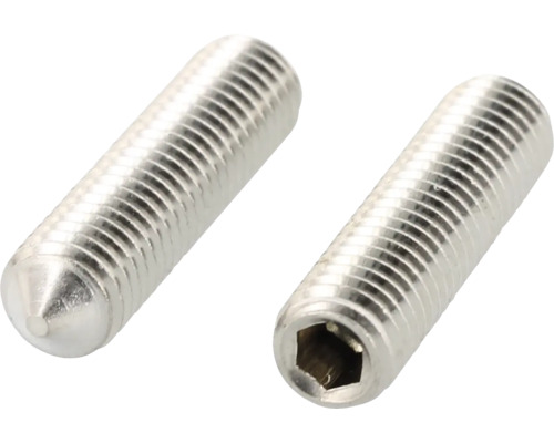 Dve červíky s vnútorným šesťhranom a kužeľovým hrotom