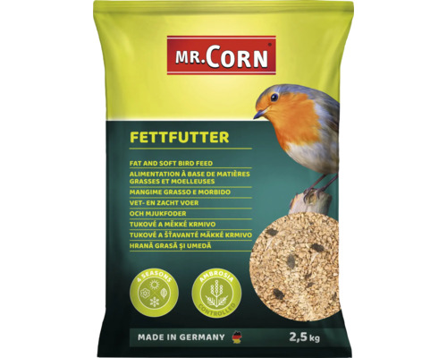 Mr. Corn tukové krmivo v 2,5 kilogramovom balení s obrázkom červienky