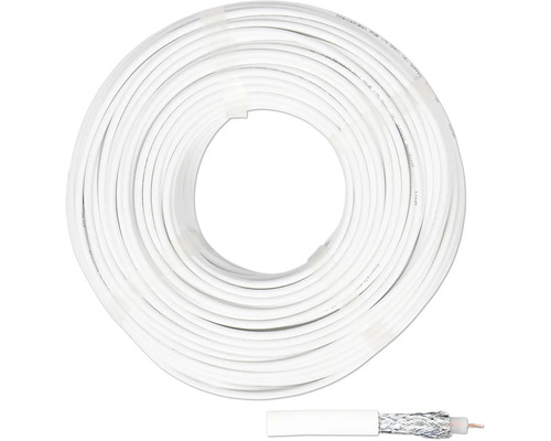 Koaxiálny kábel SD 90 1x1,0mm² biely 50 m