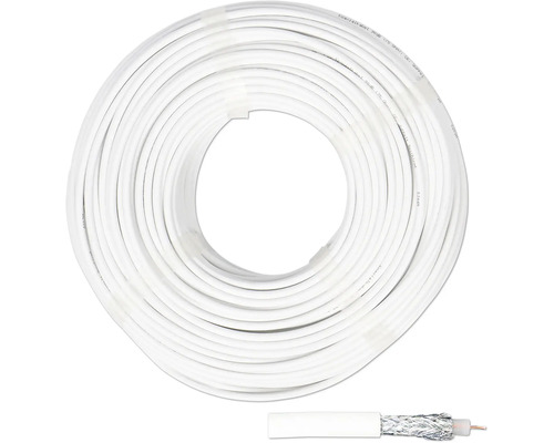 Koaxiálny kábel SD 90 1x1,0mm² biely 50 m Stočený koaxiálny kábel