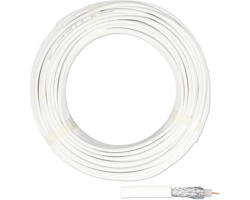 Koaxiálny kábel SD 90 1x1,0mm² biely 25 m