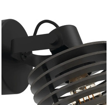 Čierna nástenná lampa so špirálovitým tienidlom