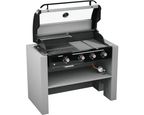 Plynový gril s grilovacím roštom a odkladacou plochou
