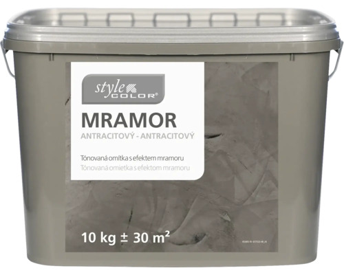 Vnútorná omietka StyleColor Mramor 10 kg anthrazit Vedro antracitovej omietky s mramorovým efektom, 10 kg na približne 30 m²