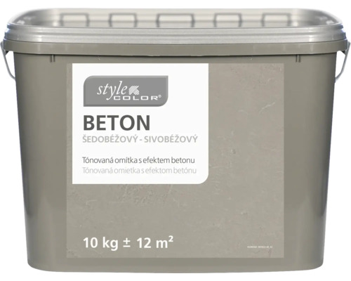 Vnútorná omietka s optikou betónu StyleColor Concrete 10 kg šedobéžový Vedro omietky s betónovým efektom, 10 kg na približne 12 m²