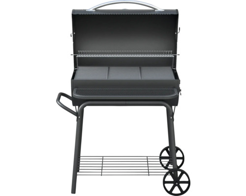 Gril na drevené uhlie s vekom a úložným priestorom