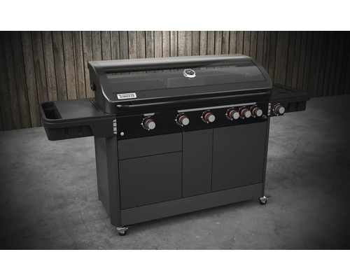 Plynový gril Tenneker s piatimi horákmi, odkladacími plochami a spodnou skrinkou