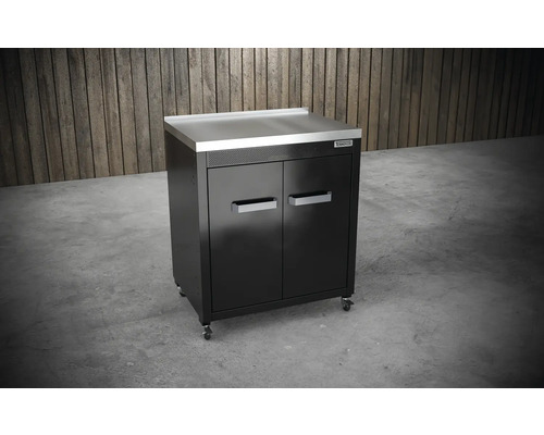 Skrinka na gril s dvomi dvierkami a kolieskami