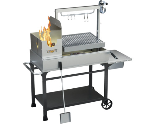Gril Tenkoker s ohniskom a grilovacím roštom