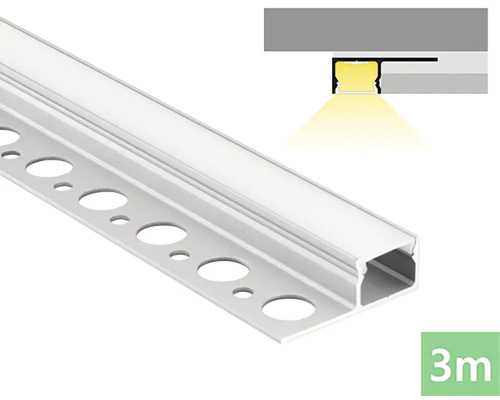 Profil FK technics 4739508-S pre LED do obkladu 3 m - koncová LED profilová lišta s dĺžkou 3 metre