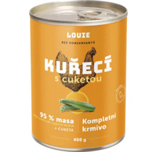 Konzerva pre psov s kuracím mäsom a cuketou