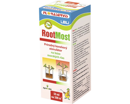 Prírodný koreňový stimulátor RootMost Floraservis 50 ml RootMost stimulátor koreňov na báze morských rias, balenie 50 ml