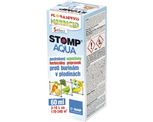 Postrek proti burine herbicíd STOMP AQUA Floraservis 250 ml Herbicíd na ničenie buriny v plodinách, 60ml fľaša