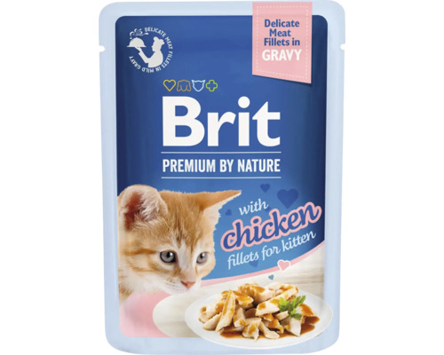 Kapsička pre mačiatka Brit Premium Cat Delicate Fillets in Gravy with Chicken for Kitten 85 g