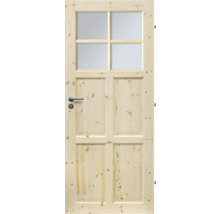 Drevené dvere so sklenenou výplňou a kľučkou