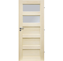 Drevené dvere so sklenenou vložkou a kľučkou