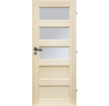 Drevené dvere so sklenenými výplňami a kľučkou