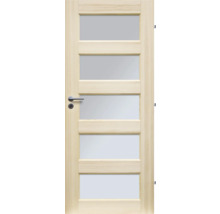 Drevené dvere s piatimi sklenenými výplňami a kľučkou