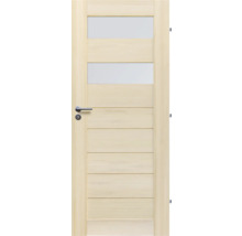 Drevené dvere so sklenenými vložkami a kovaním