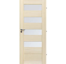 Drevené dvere so sklenenými výplňami a kľučkou