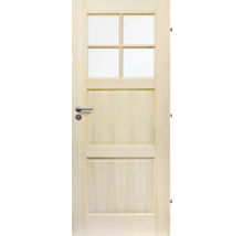 Drevené dvere so štyrmi sklenenými výplňami a kľučkou