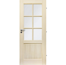 Drevené dvere so šiestimi sklenenými výplňami a kľučkou