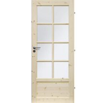 Drevené dvere so sklenenými výplňami a kľučkou