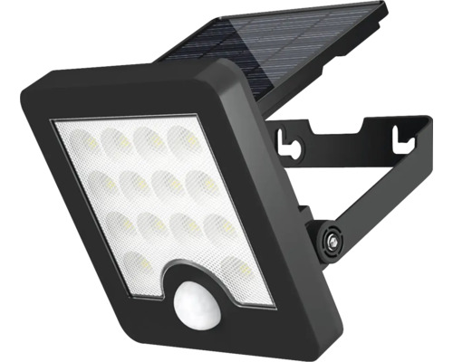 LED solárne nástenné svietidlo Top Light Heleon PIR S IP65 5W 500W 4000K čierne so senzorom pohybu