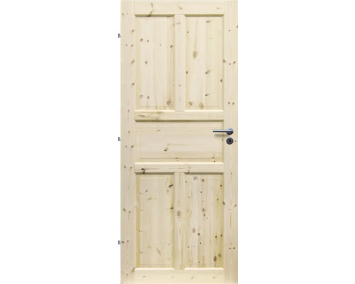 Drevené dvere s tromi panelmi a kľučkou