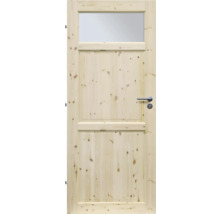 Drevené dvere so sklenenou vložkou a kľučkou