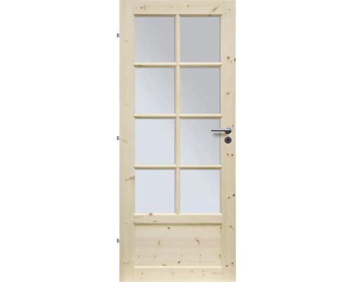 Drevené dvere s presklenou výplňou a kľučkou