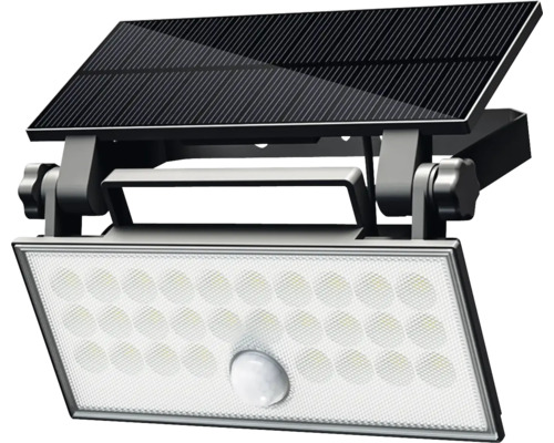 LED solárne nástenné svietidlo Top Light Heleon PIR PRO IP65 8W 800lm 4000K čierne so senzorom pohybu