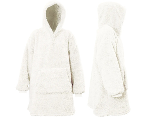 Mikinová deka biela Hoodie Teddy 70x50x87 cm dove white