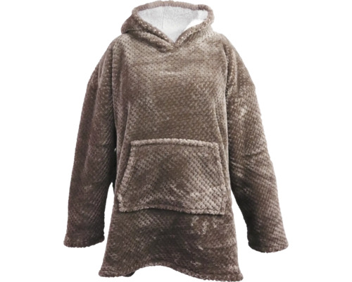 Mikinová deka hnedá Hoodie Mies 70x50x87 cm taupe