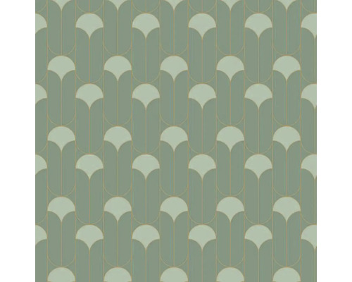Vliesová tapeta Green&Co Paris zelená 0,53x10,05 m Tapeta s motívom Art Deco