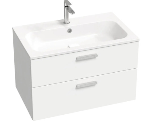 Kúpeľňová skrinka pod umývadlo RAVAK Chrome II biela vysokolesklá 800 x 500 x 490 mm X000001774